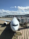 Qantas A330 passenger jet at the airport Royalty Free Stock Photo