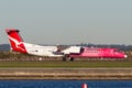 QantasLink Qantas deHavilland DHC-8 Dash 8 twin engined regional airliner aircraft at Sydney Airport.