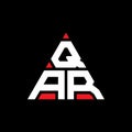 QAR triangle letter logo design with triangle shape. QAR triangle logo design monogram. QAR triangle vector logo template with red Royalty Free Stock Photo