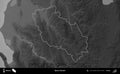 Qarku i Beratit outlined, Albania. Grayscale Royalty Free Stock Photo