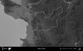 Qarku i Lezhes outlined, Albania. Grayscale Royalty Free Stock Photo