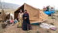 Qashqai nomadic women infront of their tents, Iran