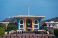 Qasr Al Alam, ceremonial palace of Sultan Qaboos, Muscat, Sultanate of Oman. situated between the two forts on the Gulf of Oman in