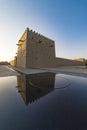 Qasr Al Muwaiji, View of the Restored Defensive Tower and Modern Fountain