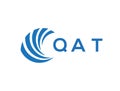 QAT letter logo design on white background. QAT creative circle letter logo concept.