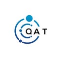 QAT letter technology logo design on white background. QAT creative initials letter IT logo concept. QAT letter design