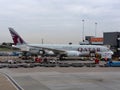 Qatar airplane at schiphol