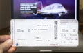 Qatar Airways boarding pass. Royalty Free Stock Photo