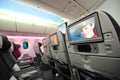 Qatar Airways' Boeing 787-8 Dreamliner economy class inflight entertainment system (IFE) at Singapore Airshow