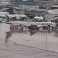 Qatar Airways Boeing 777-300 standing at Montreal Airport Royalty Free Stock Photo