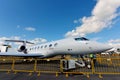 Qatar Airways Executive Gulfstream G650ER corporate jet on display at Singapore Airshow Royalty Free Stock Photo