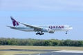 Qatar Cargo landing on airport in Europe