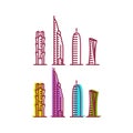 Qatar City Tower logo design inspiration, Qatar tower vector