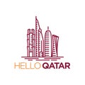 Qatar City Tower logo design inspiration, Qatar tower vector