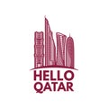 Qatar City Tower logo design inspiration, Qatar tower vector