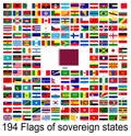Qatar, collection of vector images of flags of the world