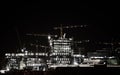 Qatar Construction Site at night Royalty Free Stock Photo