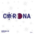Qatar Coronavirus Typography. COVID-19 country banner