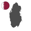 Qatar country grey vector map on isolated white background for travel, middle east, and geography concepts.