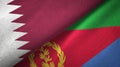 Qatar and Eritrea two flags textile cloth, fabric texture