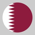 Qatar flag, circle frame, round icon