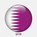 Qatar flag in circle shape.