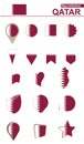 Qatar Flag Collection. Big set for design Royalty Free Stock Photo