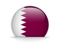 Qatar Flag Glossy Button