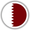 Qatar flag round shape Vectors Royalty Free Stock Photo