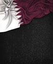 Qatar Flag Vintage on a Grunge Black Chalkboard