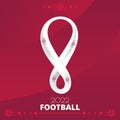 Qatar football competition in 2022 year vector. Abstract red gradient background. Silhouette of soccer ball Royalty Free Stock Photo