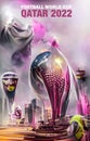 Qatar football world cup 2022 illustration poster