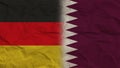 Qatar and Germany Flags Together, Crumpled Paper Effect 3D Illustration