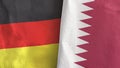 Qatar and Germany two flags textile cloth 3D rendering