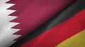 Qatar and Germany two flags textile cloth, fabric texture