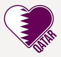 Qatar heart flag badge.