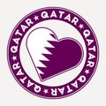 Qatar heart flag badge.