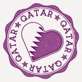 Qatar heart flag logo.