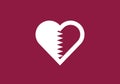 Qatar heart shape love symbol national flag