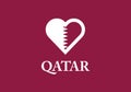 Qatar heart shape love symbol national flag