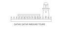 Qatar, Qatar Inbound Tours, travel landmark vector illustration