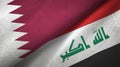 Qatar and Iraq two flags textile cloth