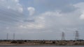 Qatar landscape Electricity transmission towers