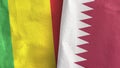 Qatar and Mali two flags textile cloth 3D rendering