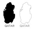 Qatar map silhouette Royalty Free Stock Photo