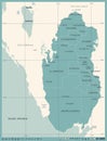 Qatar Map - Vintage Detailed Vector Illustration Royalty Free Stock Photo
