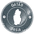 Qatar map vintage stamp. Royalty Free Stock Photo