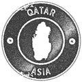 Qatar map vintage stamp. Royalty Free Stock Photo