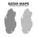 Qatar maps rectangle halftone and lines version Qatar dotted maps