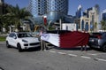 Qatar National Day Celebration. Flying Flag on Car